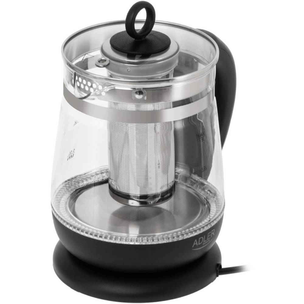 Електрочайник ADLER AD 1299 Black Матеріал корпуса скло