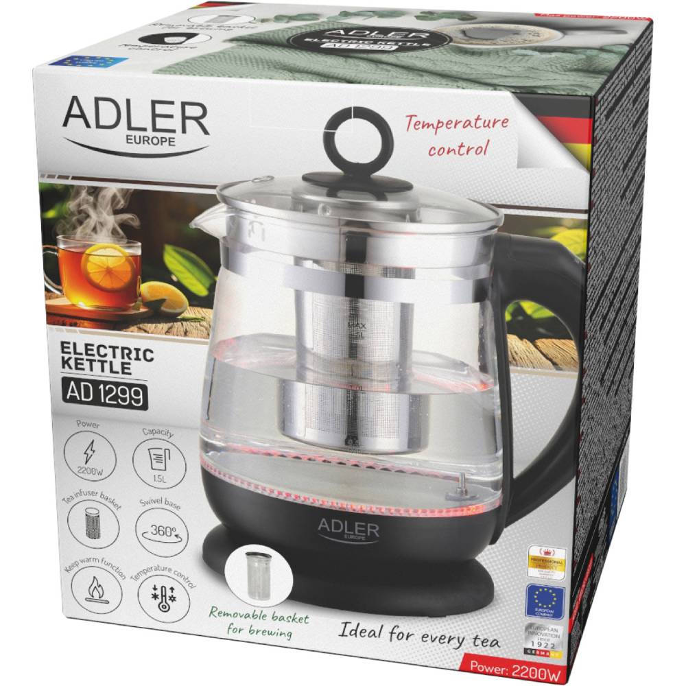 Зображення Електрочайник ADLER AD 1299 Black