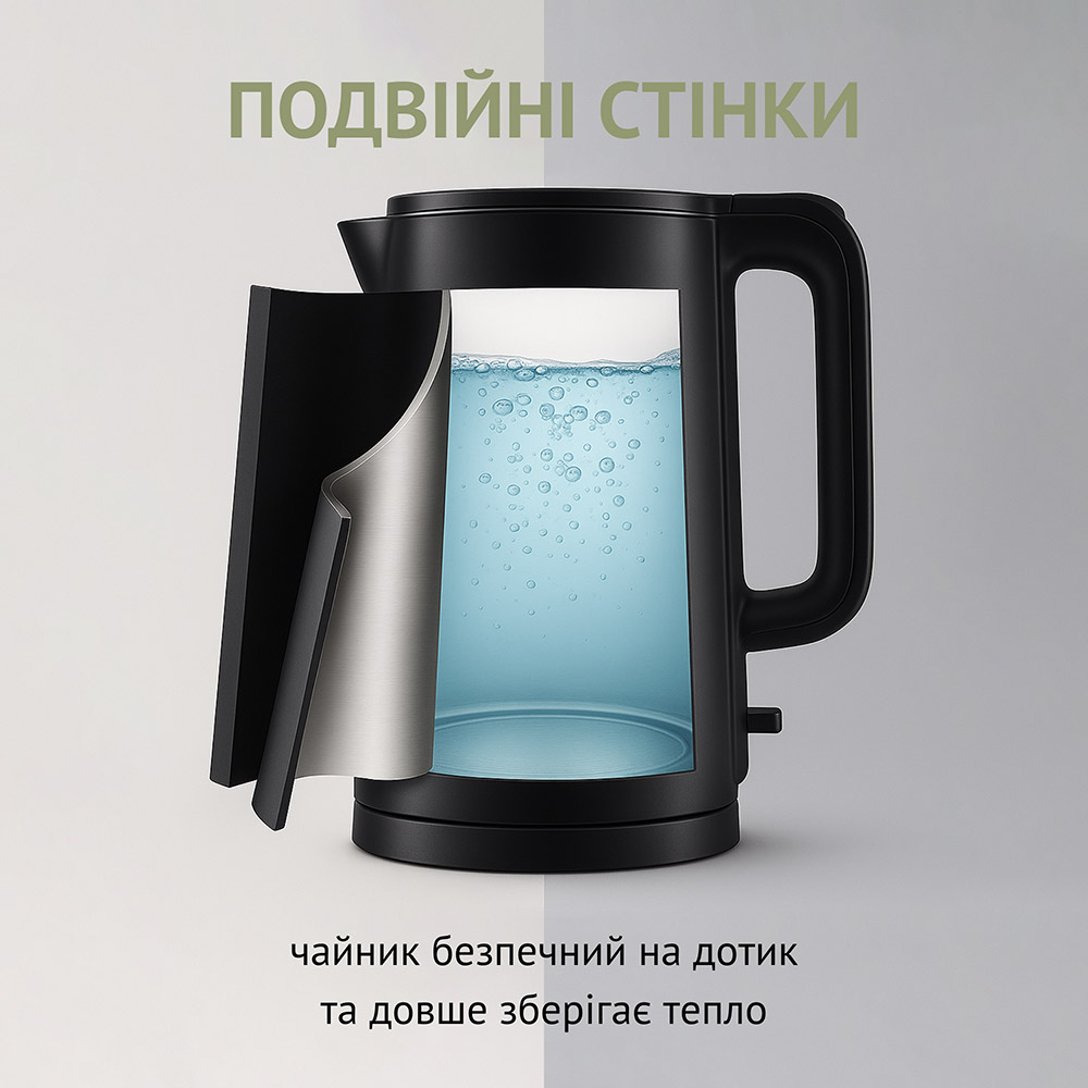 Электрочайник QUIN KTL-101 Black Объем 1.5