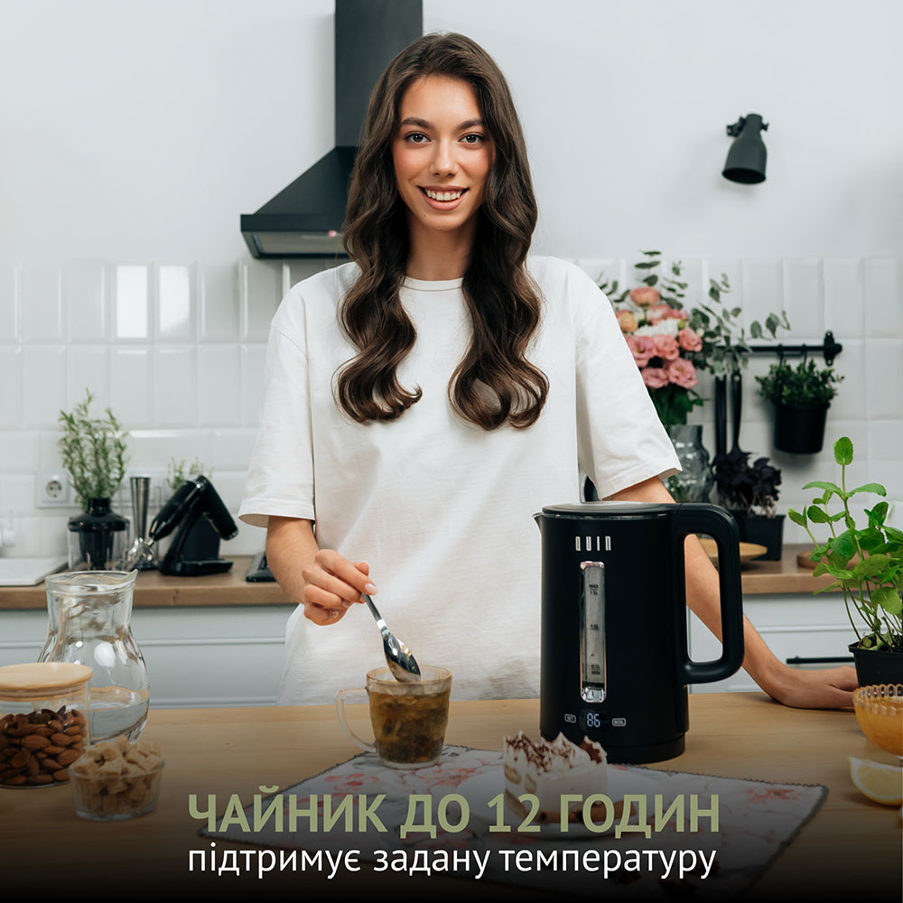 Электрочайник QUIN KTL-202 Black Материал корпуса пластик