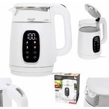 Електрочайник ADLER AD 1305 white silver (AD1305WS)