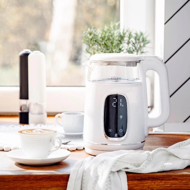 В інтернет магазині Електрочайник ADLER AD 1305 white silver (AD1305WS)