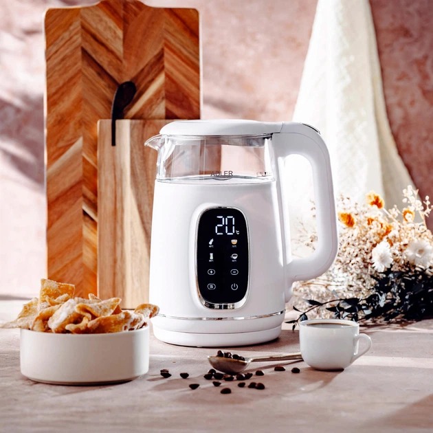 Зображення Електрочайник ADLER AD 1305 white silver (AD1305WS)