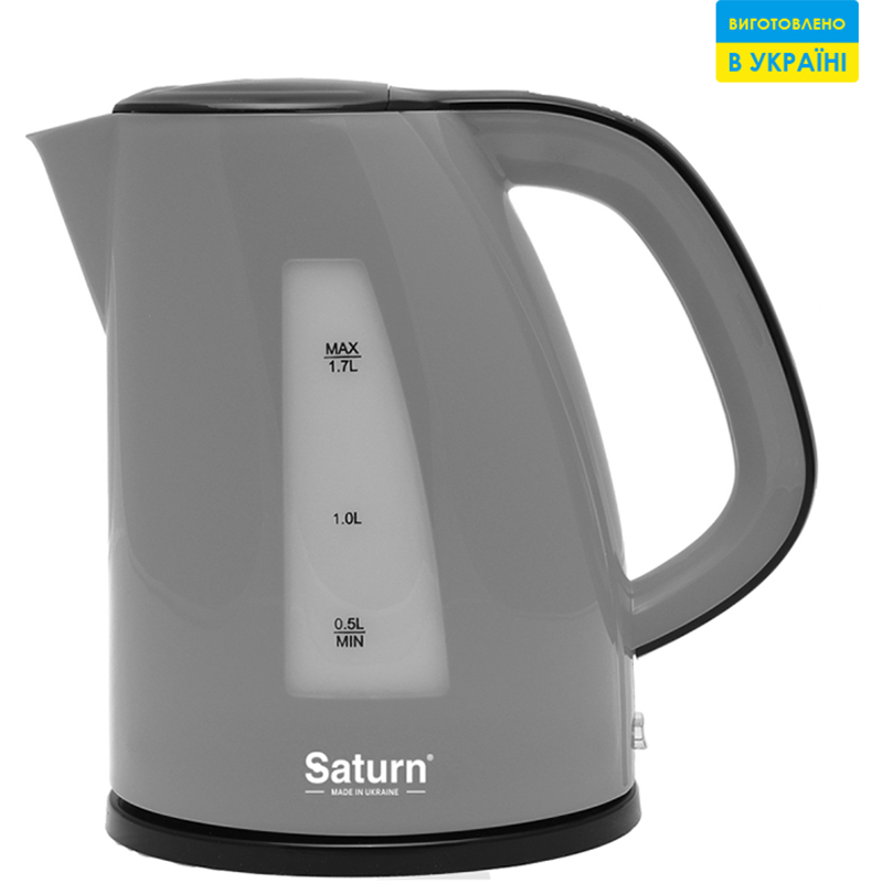 Електрочайник SATURN ST-EK8436U Grey Додатково Відсік для зберігання шнура; функція автовідключення; функція обертання; Шкала рівня води