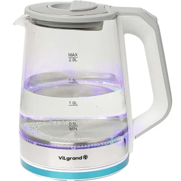 Электрочайник VILGRAND VL1209GK white Материал корпуса стекло