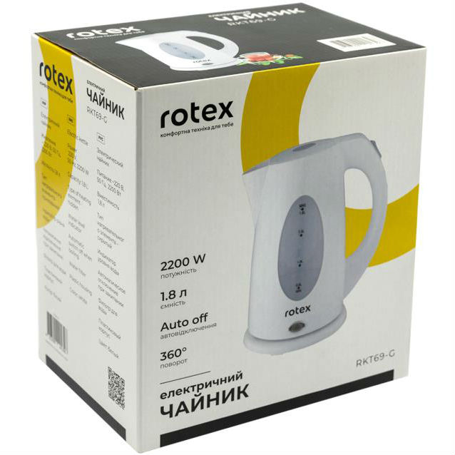 Електрочайник ROTEX RKT69-G Об'єм 1.8