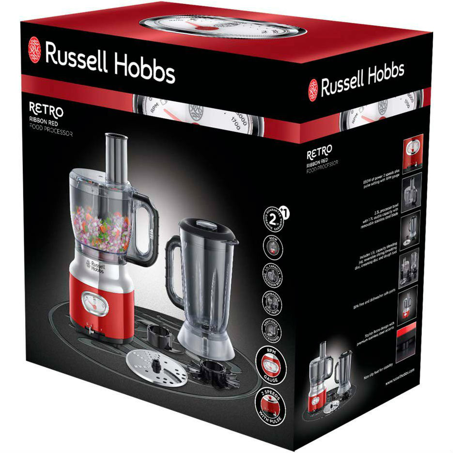 Замовити Кухонний комбайн RUSSELL HOBBS 25180-56 Retro Червоний