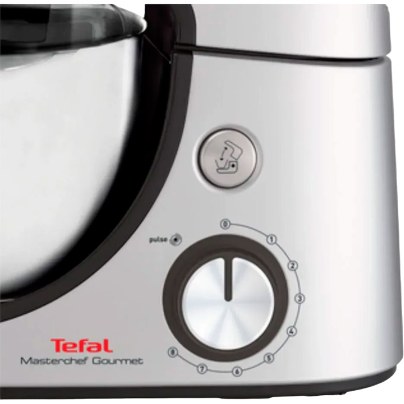 Кухонная машина TEFAL QB512D38 Комплектация кухонная машина, венчик, насадка для взбивания, крюк для теста, насадка для замеса теста, терка/ломтерезка с 4 функциями, мясорубка, гарантийный талон, инструкция