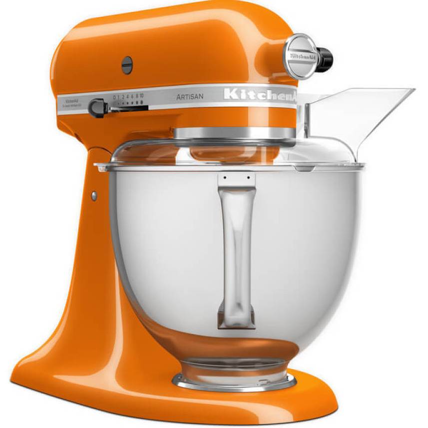 Кухонная машина KITCHENAID Artisan 4,8 л мед (5KSM175PSEHY) Комплектация основная чаша, дополнительная чаша, крюк для теста, лопатка для смешивания, венчик для сбивания, лопатка с гибким ребром, защитный обод