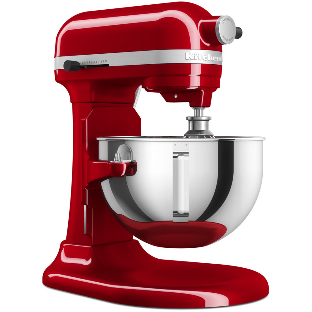 Кухонная машина KITCHENAID Heavy Duty 5,2 л Empire Red (5KSM55SXXEER) Комплектация Основной блок; Насадка крюк; Насадка венчик – 2 шт; Металлическая чаша