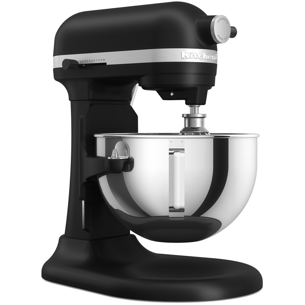 Кухонная машина KITCHENAID Heavy Duty 5,2 л Matte Black (5KSM55SXXEBM) Комплектация Основной блок; Насадка крюк; Насадка венчик – 2 шт; Металлическая чаша