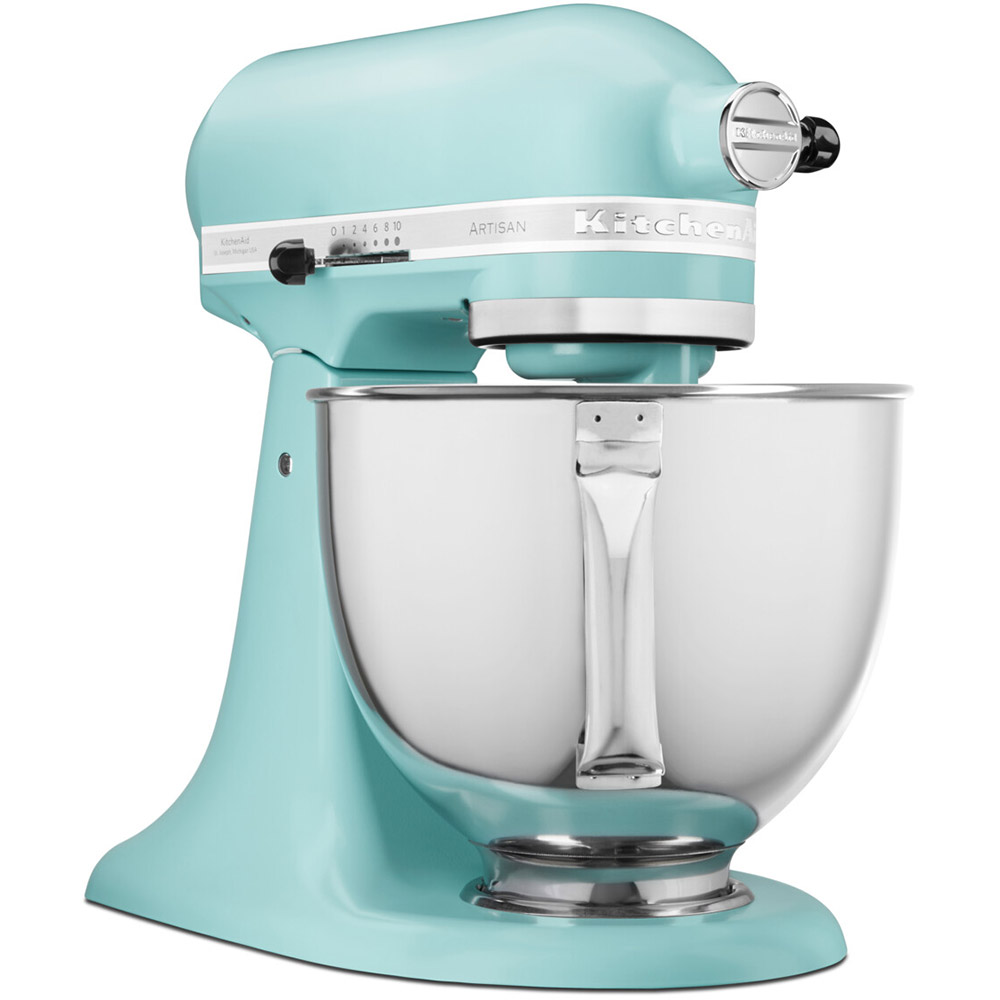 Кухонная машина KITCHENAID Artisan 4,8 л Mineral Water (5KSM125EMI) Комплектация Основной блок; Насадка крюк; Насадка венчик – 2 шт; Металлическая чаша