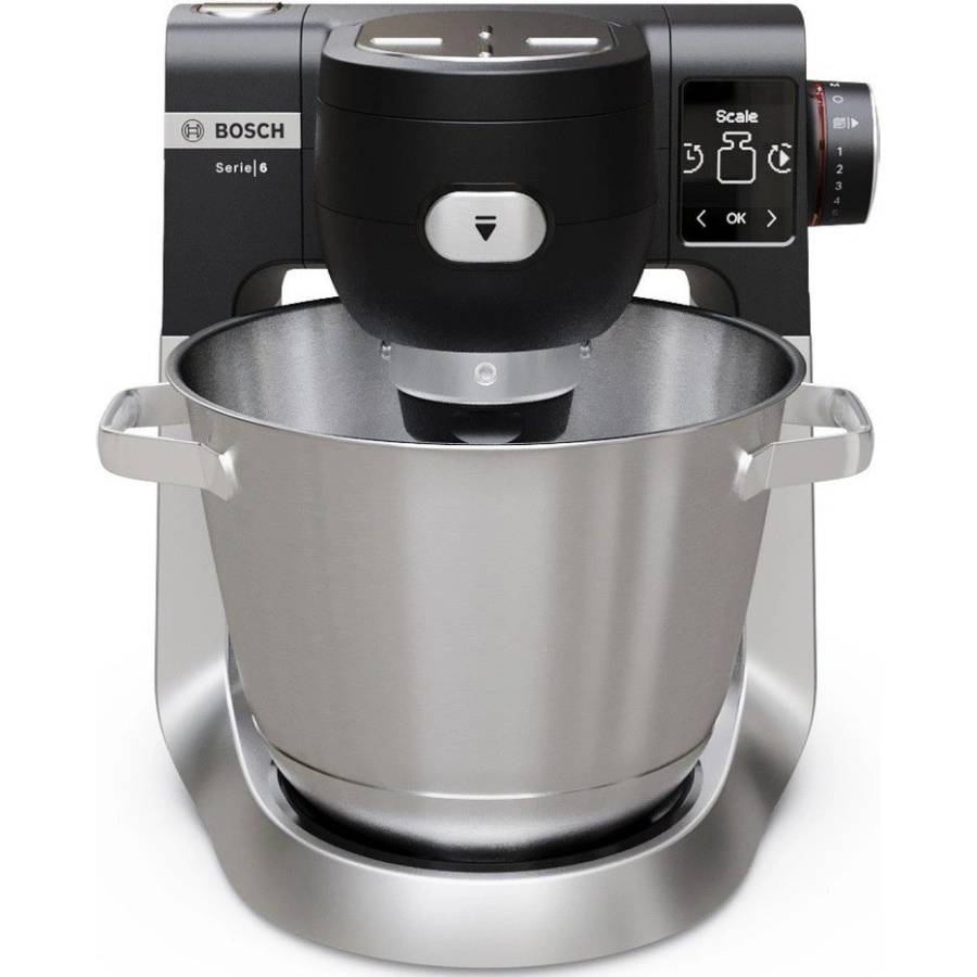 Кухонна машина BOSCH MUMS6ZS00 Комплектація Кухонна машина, чаша, віночок для збивання, віночок для замішування рідкого тіста, гак для тіста, кришка для захисту від бризок.