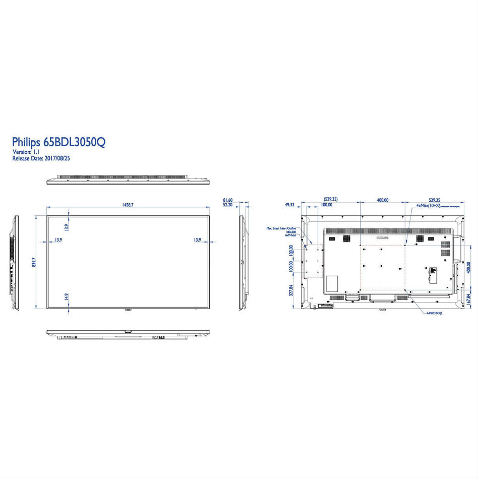 Монитор PHILIPS 65" 65BDL3050Q/00 Диагональ 64.5