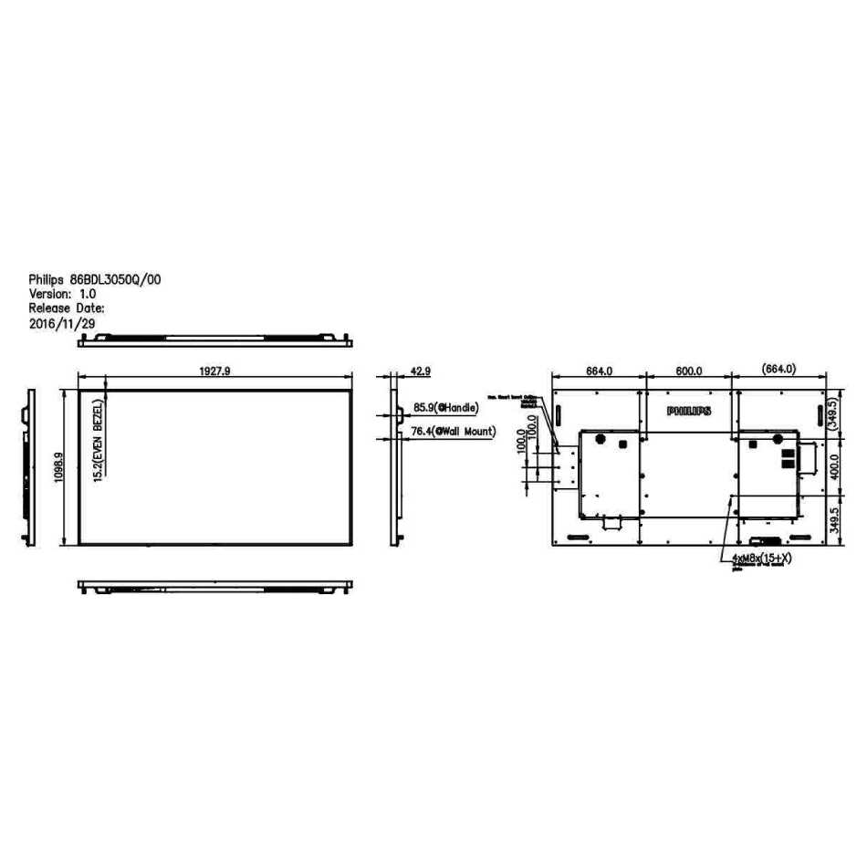 Монитор PHILIPS 86" 86BDL3050Q/00 Диагональ 85.6