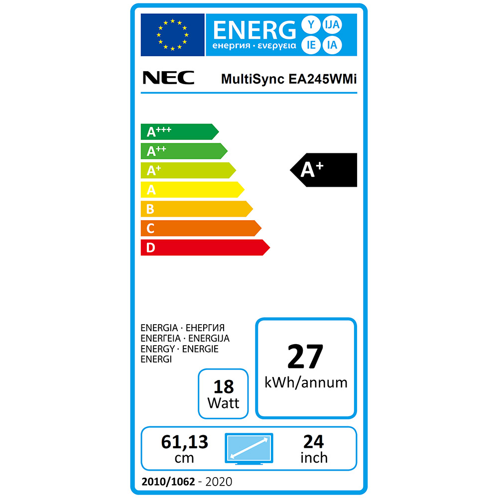 Монітор NEC EA245WMi White (60003812) Роздільна здатність 1920 x 1200