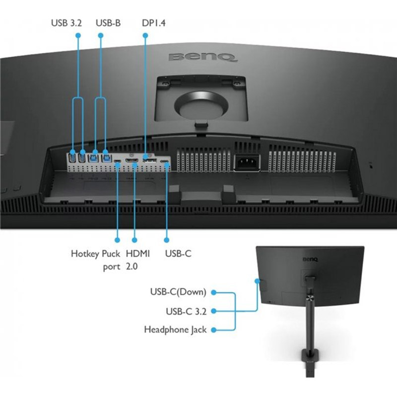 Фото 15 Монітор BENQ PD3205UA Dark Grey (9H.LKGLA.TPE)