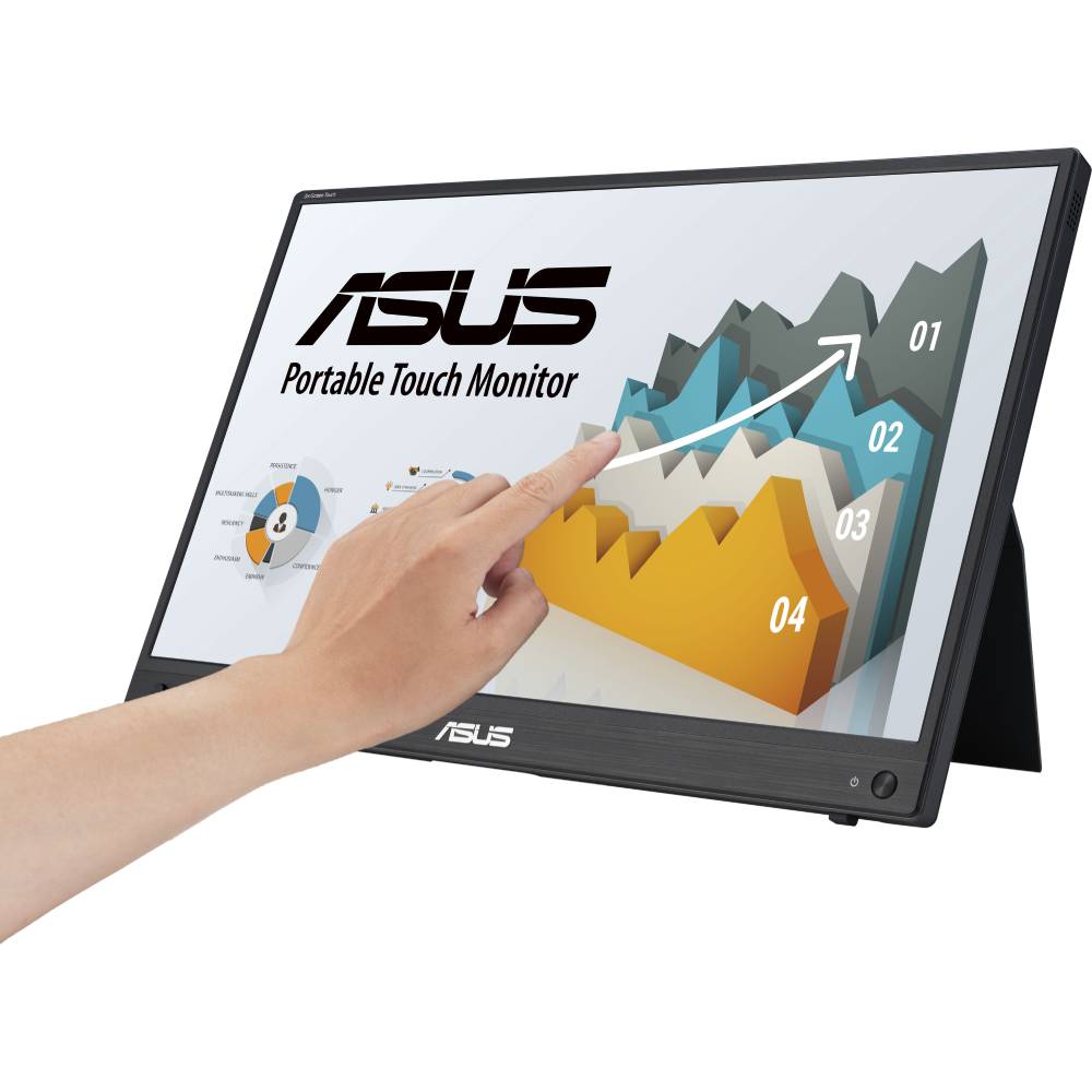 Зовнішній вигляд Монітор ASUS ZenScreen MB16AMTR Black (90LM04S0-B02170)