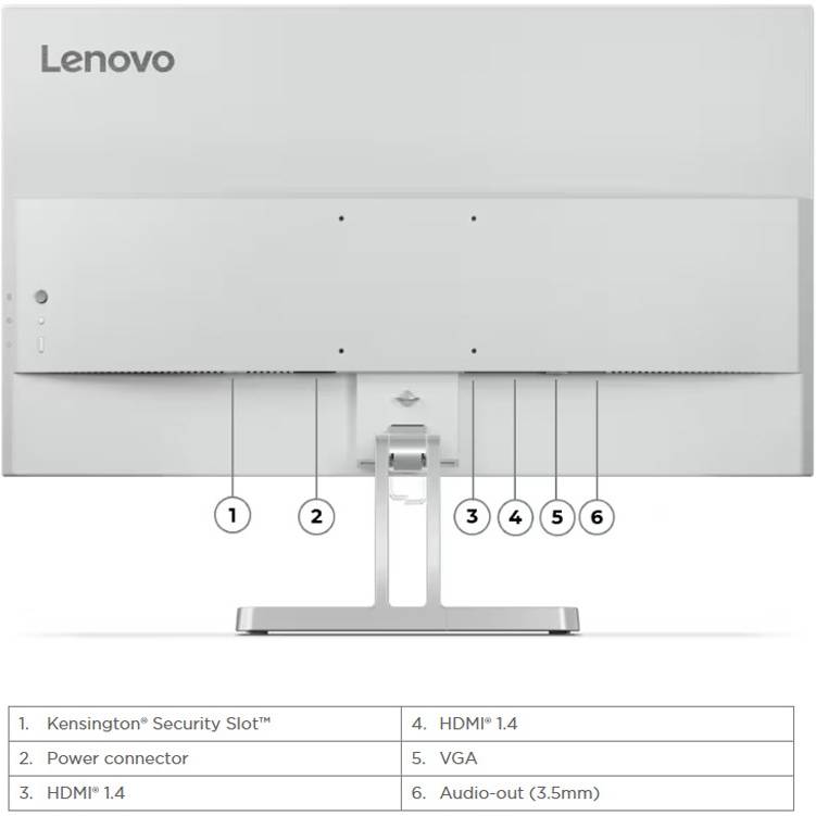 Зовнішній вигляд Монітор LENOVO 27" L27i-4A Cloud Gray (67BEKAC1UA)