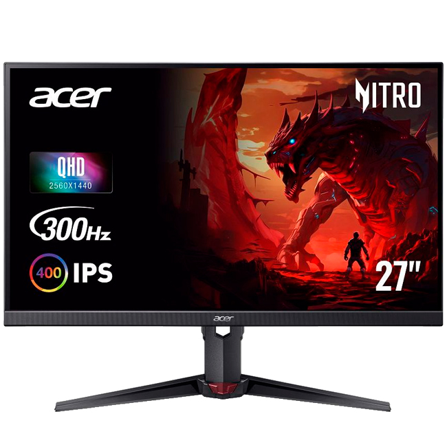 Монітор ACER 27" Nitro XV272UF3bmiiprx (UM.HX2EE.317) QHD IPS 300Hz 400nit 2*HDMI DP Pivot MM Black Роздільна здатність 2560 х 1440