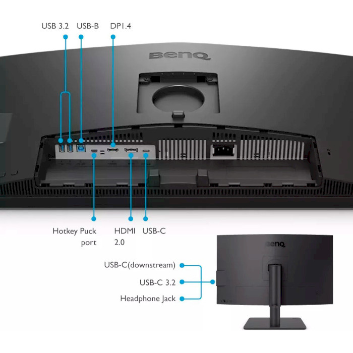 Фото Монитор BENQ PD2706U Dark Grey (9H.LLJLB.QEE)