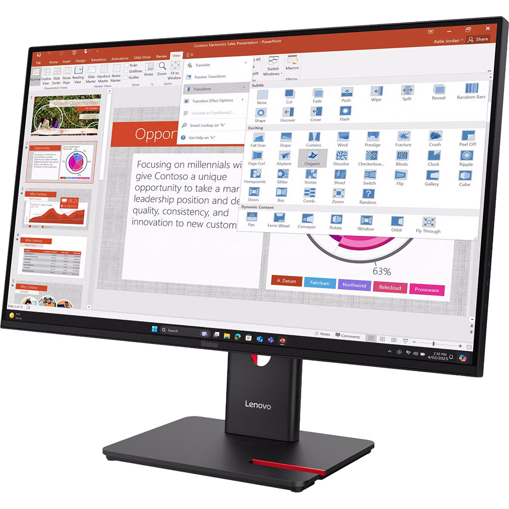 Монітор LENOVO ThinkVision T27-40 (64A5MAT6UA) Роздільна здатність 1920 x 1080
