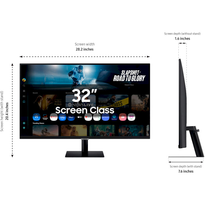 Зображення Монітор SAMSUNG 32" Smart M70F Black (LS32FM702UZXUA)