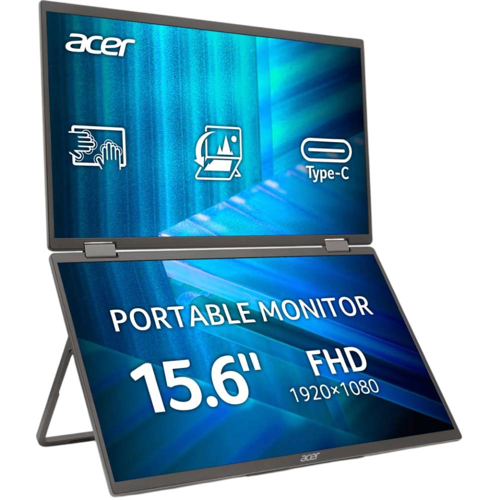Монитор ACER 15.6" Dual Portable PD163QTbmiuux Black (UM.ZP3EE.011)
