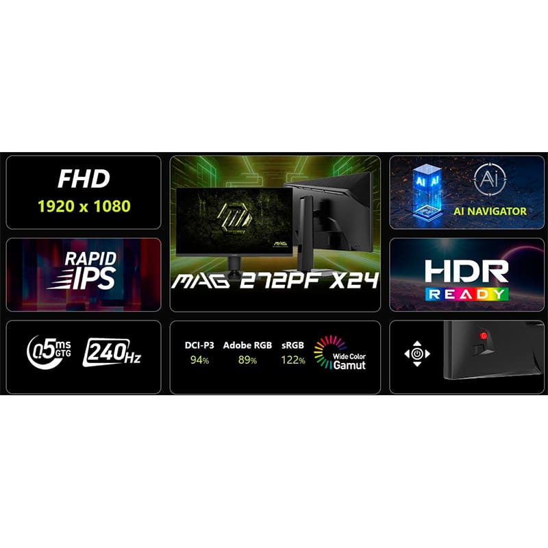 Заказать Монитор MSI MAG 272PF X24 (9S6-3CE59T-020)