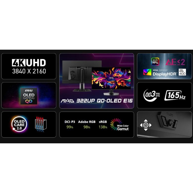 В Фокстрот Монитор MSI MAG 322UP-E16 Black (9S6-3DD29A-049)