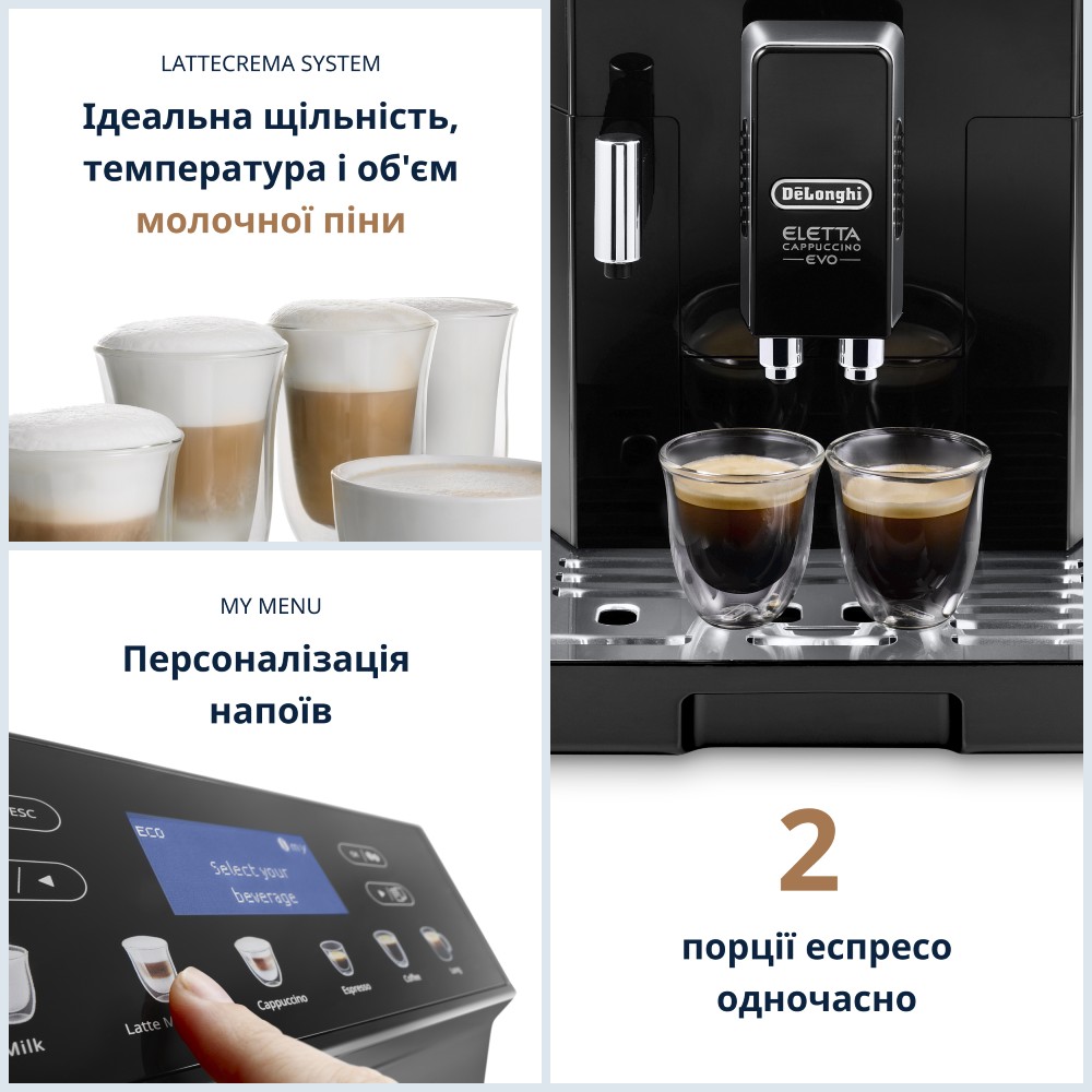 Кавомашина DELONGHI ECAM46.860.B Потужність 1450