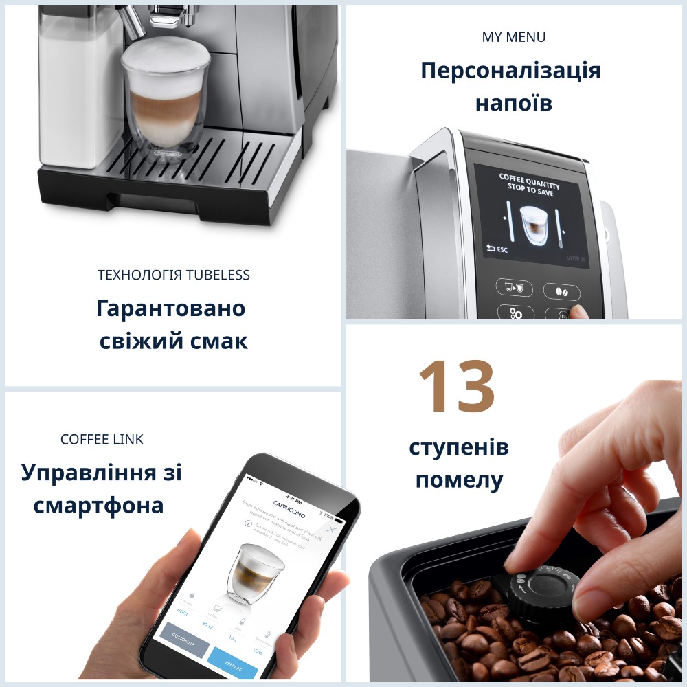 Кавомашина DELONGHI ECAM370.85.SB Тиск 19