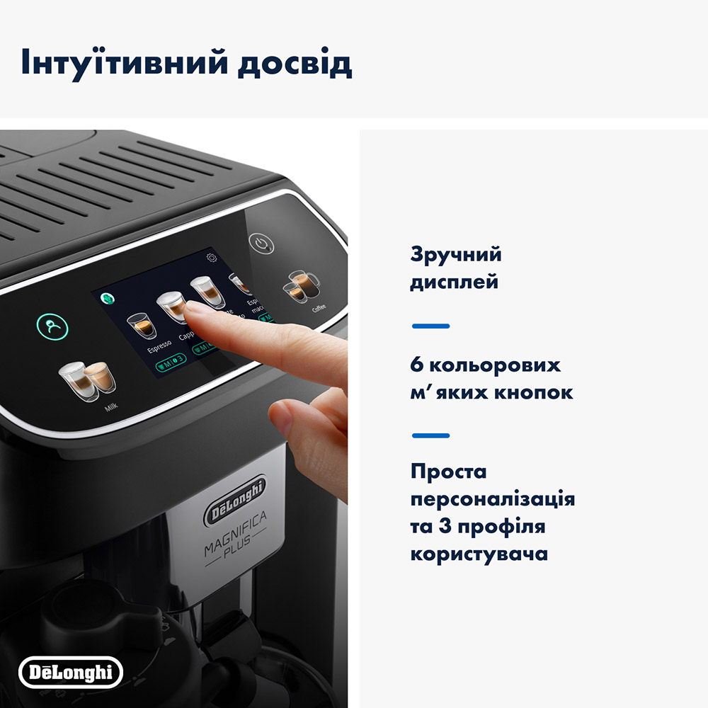Кофемашина DELONGHI Magnifica Plus ECAM320.60.B Кофемашина DELONGHI Magnifica Plus ECAM320.60.B Используемый кофе молотый