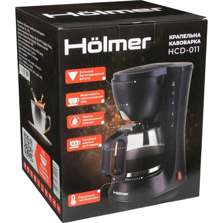 Изображение Кофеварка HOLMER HCD-011