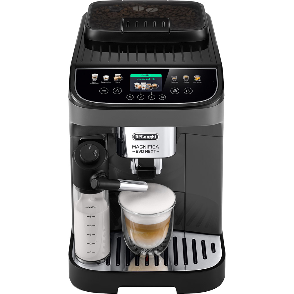 Кавоварка DELONGHI Magnifica Evo Next ECAM310.60.GB Комплектація  Кавомашина, Знімний піддон для крапель, Капучинатор LatteCrema Hot, Фільтр для води, Тест на жорсткість води, Мірна ложка для меленої кави, Засіб для видалення накипу, Інструкція