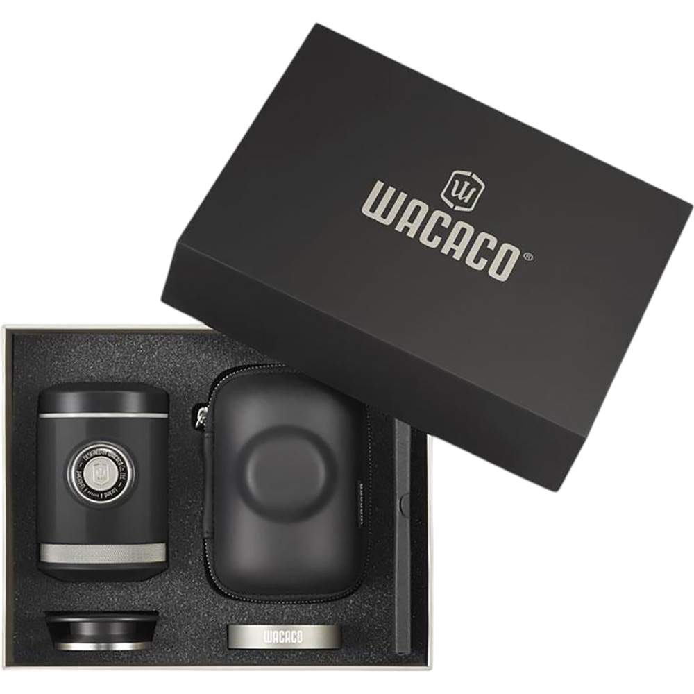 Портативна кавоварка WACACO Picopresso (WPICO) Комплектація Wacaco Picopresso, подвійний фільтр, інструмент для розподілу кави, темпер, мірна лопатка, кільце проставки, щіточка для чищення, мішечок для зберігання, інструкція