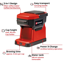 Кофеварка аккумуляторная EINHELL TE-CF 18 Li Solo PXC 4609990