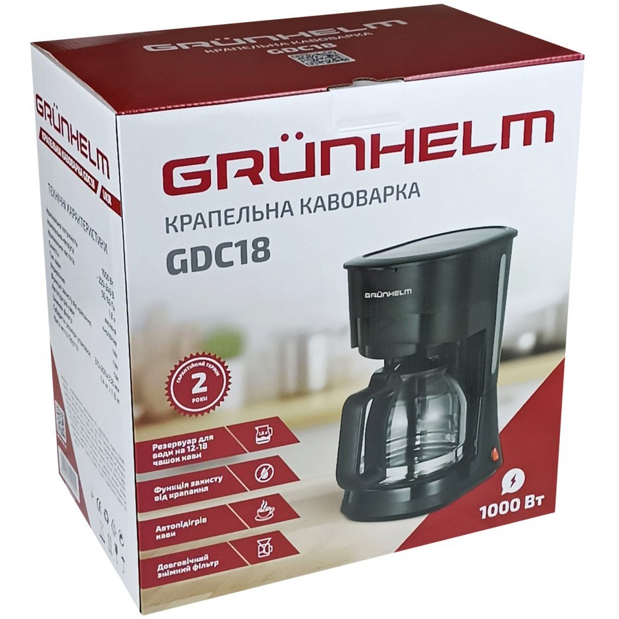 Покупка Кофеварка GRUNHELM GDC18 1000Вт 1.8л