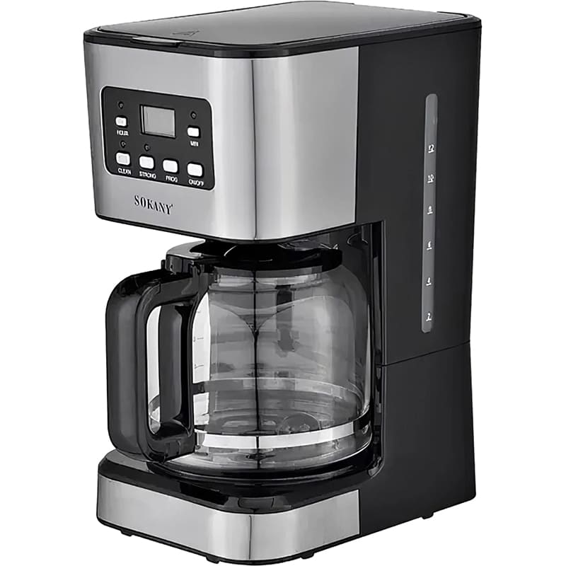 Кофеварка SOKANY CM-121E Black/Silver (LGCM-121E) Высота 23