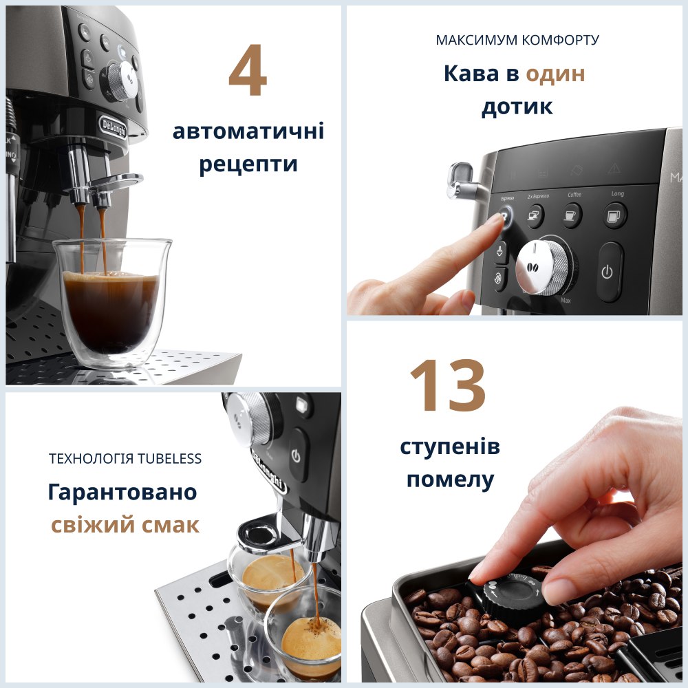 Кофемашина DELONGHI Magnifika Smart ECAM250.33.TB Давление 15