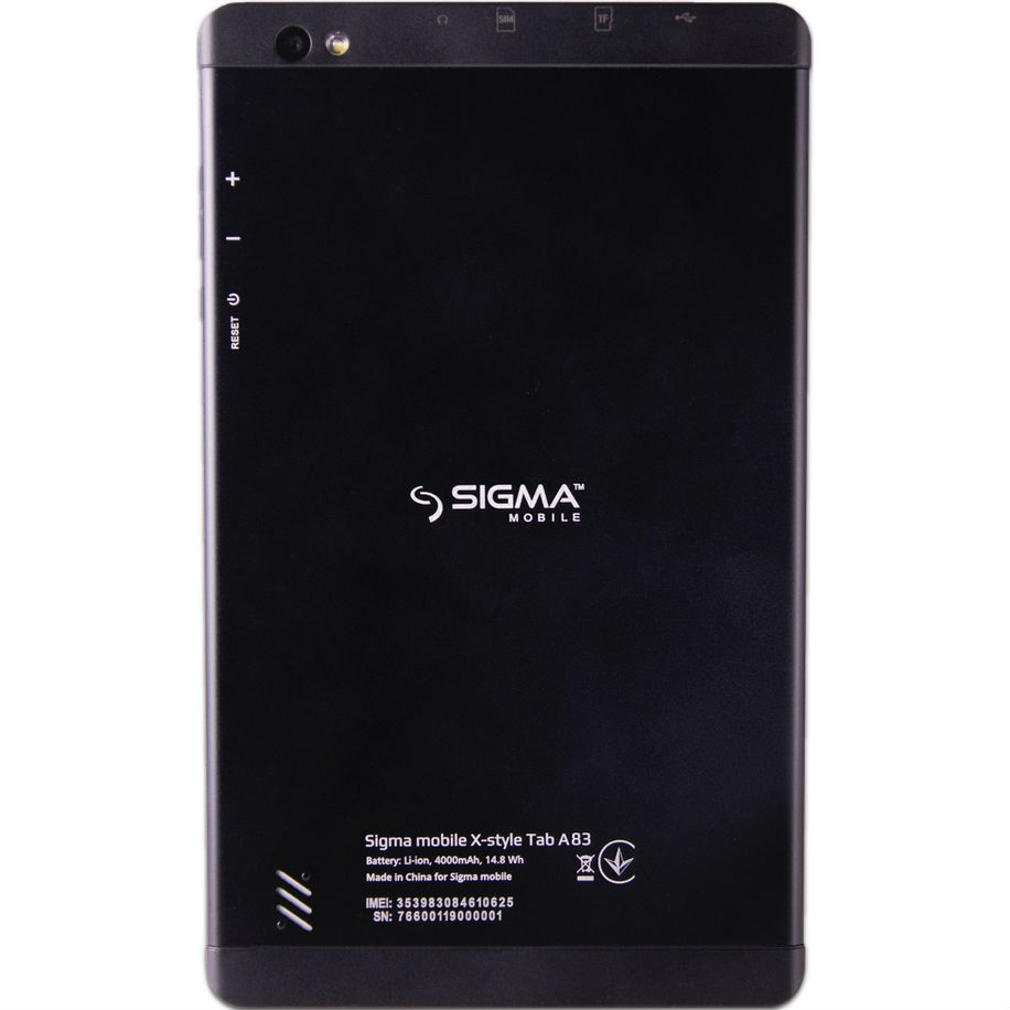 Планшет SIGMA X-Style Tab A83 black Разрешение, пикс 1280x800