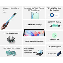 Планшет DOOGEE T10S 6/128GB LTE Metal Blue (T10S_Blue)