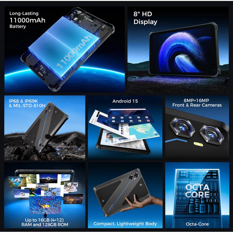 Планшет OUKITEL RT3 Plus 4/128GB LTE Blue (RT3Plus_Blue) Оперативна пам'ять, Гб 4