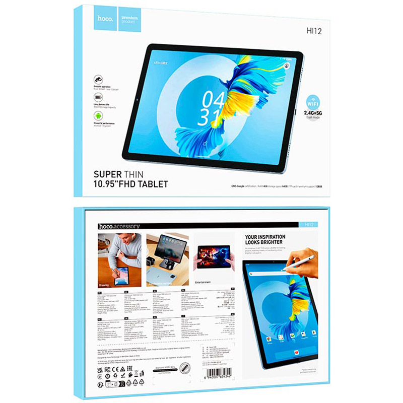 Замовити Планшет HOCO HI12 10.95" 4/64Gb Island Blue (6942007634342)