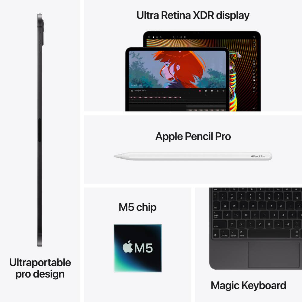 Заказать Планшет APPLE iPad Pro 11" 1TB 2025 Wi-Fi + Cellular with nano-texture glass Space Black (ME2W4TY/A)