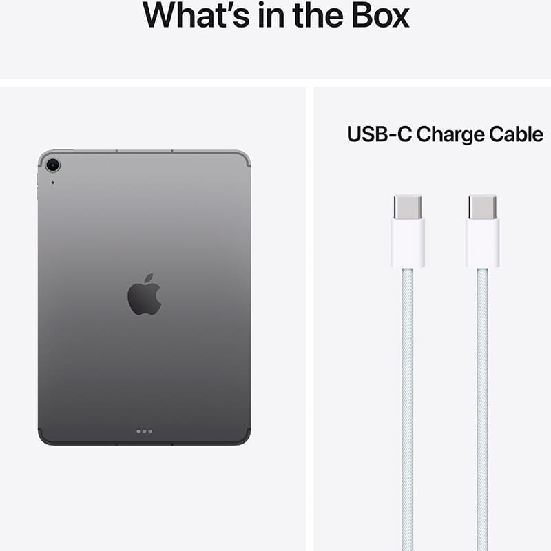 Изображение Планшет APPLE iPad Air 11" M4 (8 Gen) Wi-Fi + Cellular 128GB Space Gray (MH784TY/A)