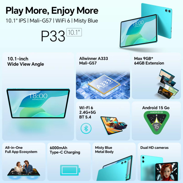 Заказать Планшет TECLAST P33 3/64GB WIFI Blue