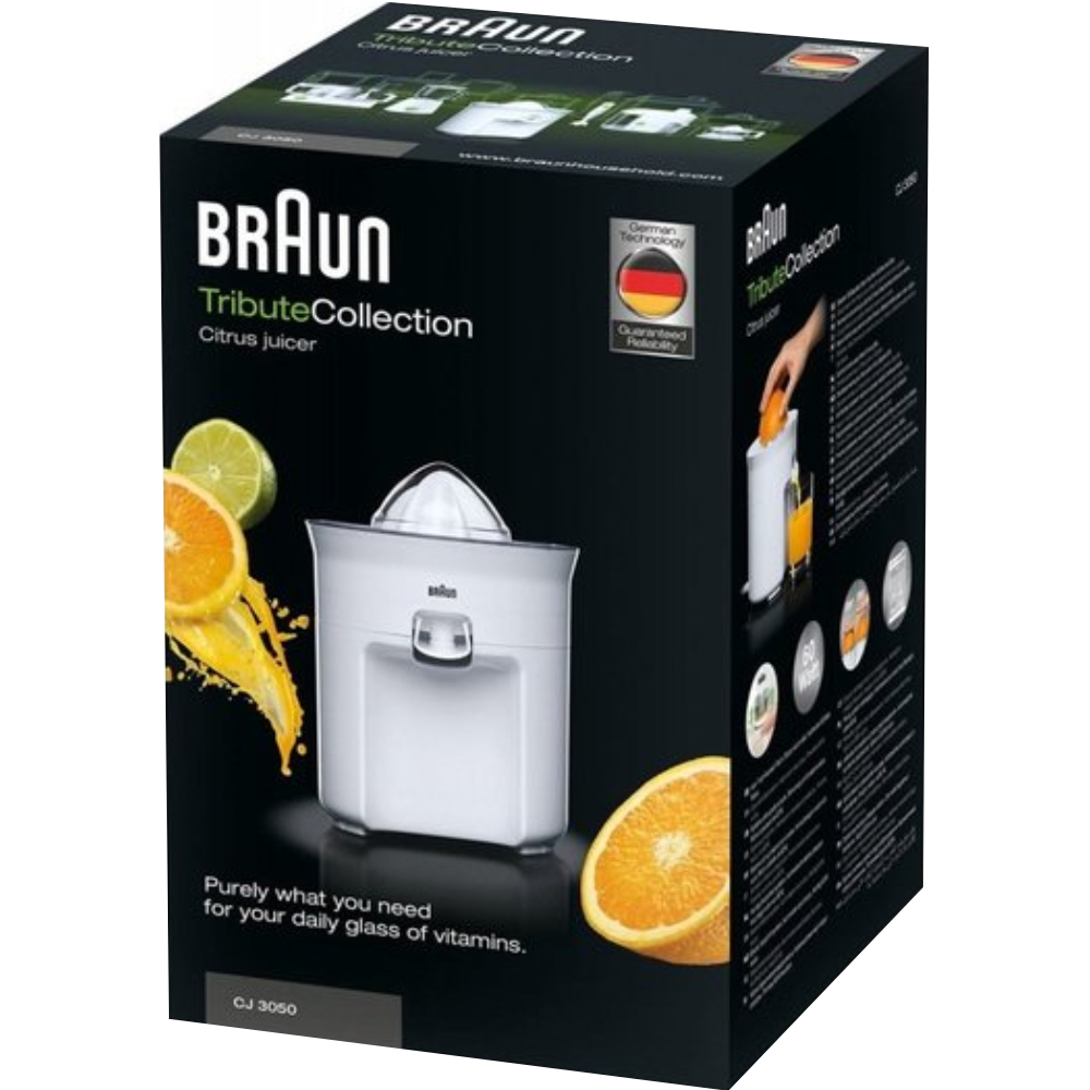 Соковыжималка BRAUN CJ 3050 WH (0X22611002) Тип электрической соковыжималки цитрус-пресс