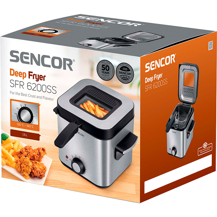 Фритюрниця SENCOR SFR 6200SS Місткість продуктів 0.6