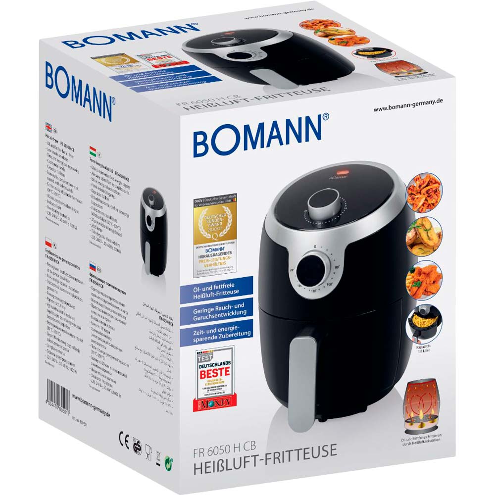 Зовнішній вигляд Фрітюрниця Bomann FR 6050 H CB Black Silver